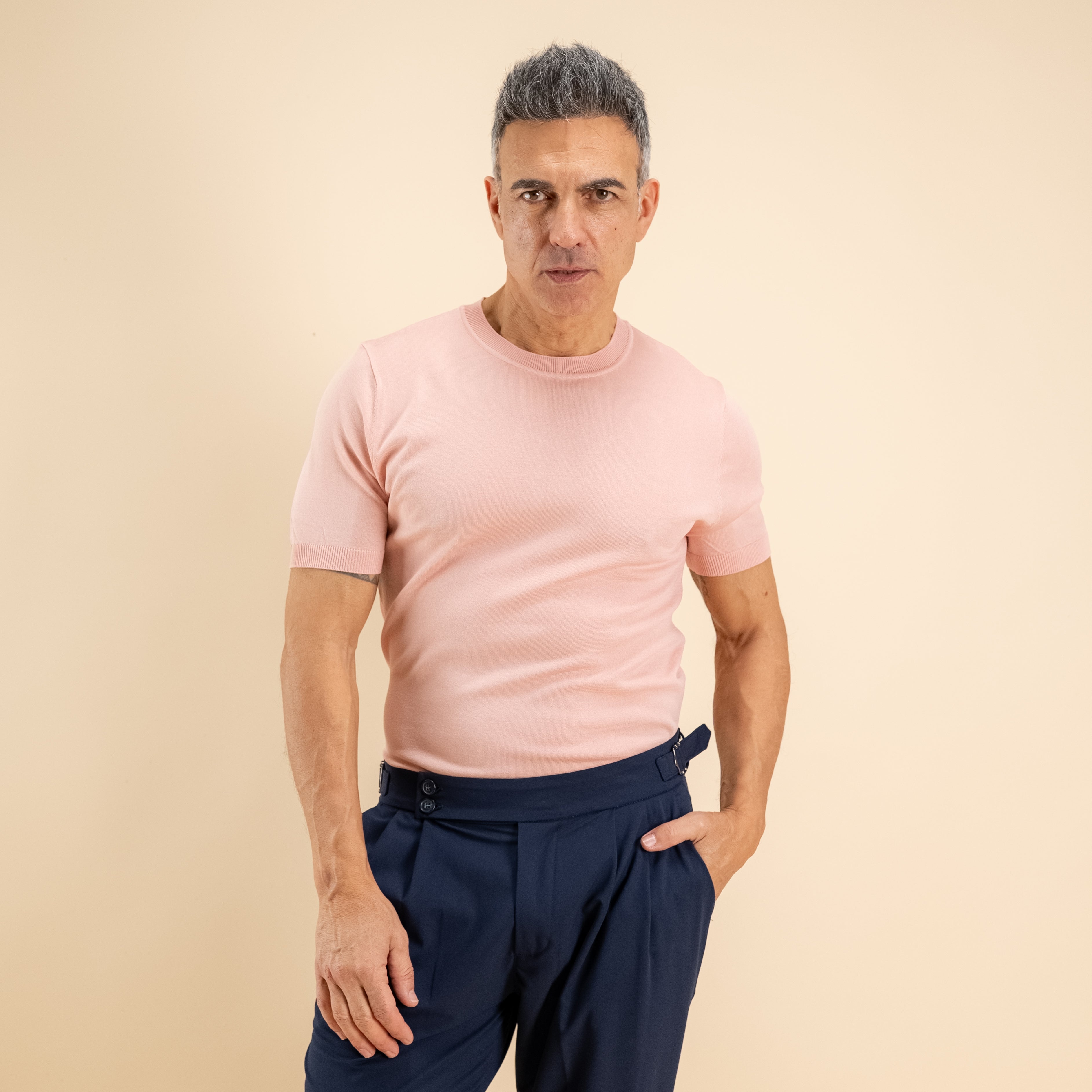 Camiseta de punto fino - Rosa
