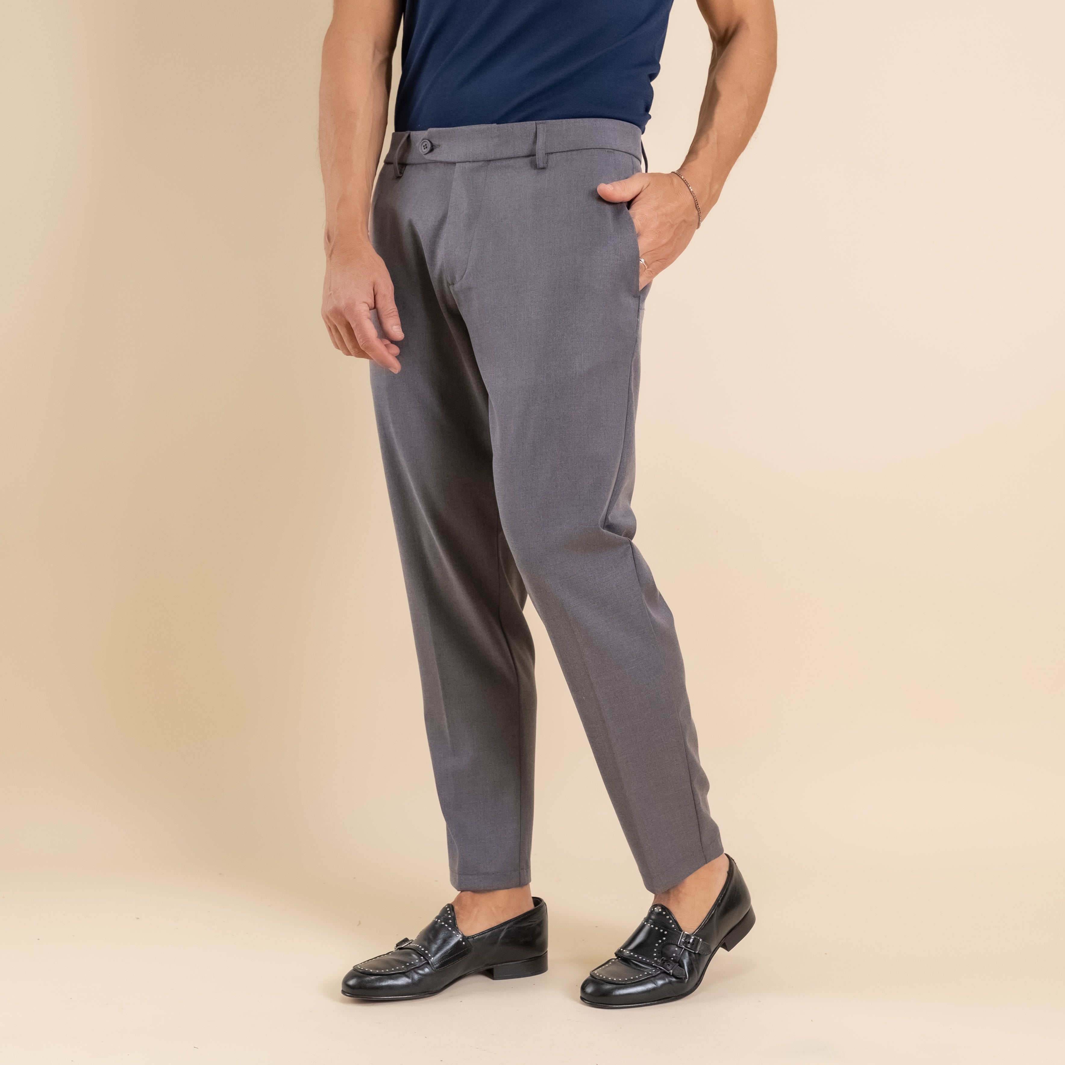 Pantalone classico slim - Grigio