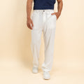 Pantalone palazzo con elastico e passanti posteriori - Bianco