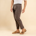 Trousers with bustier and side buckle - Dark Brown