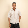 Camicia over colletto bowling - Beige