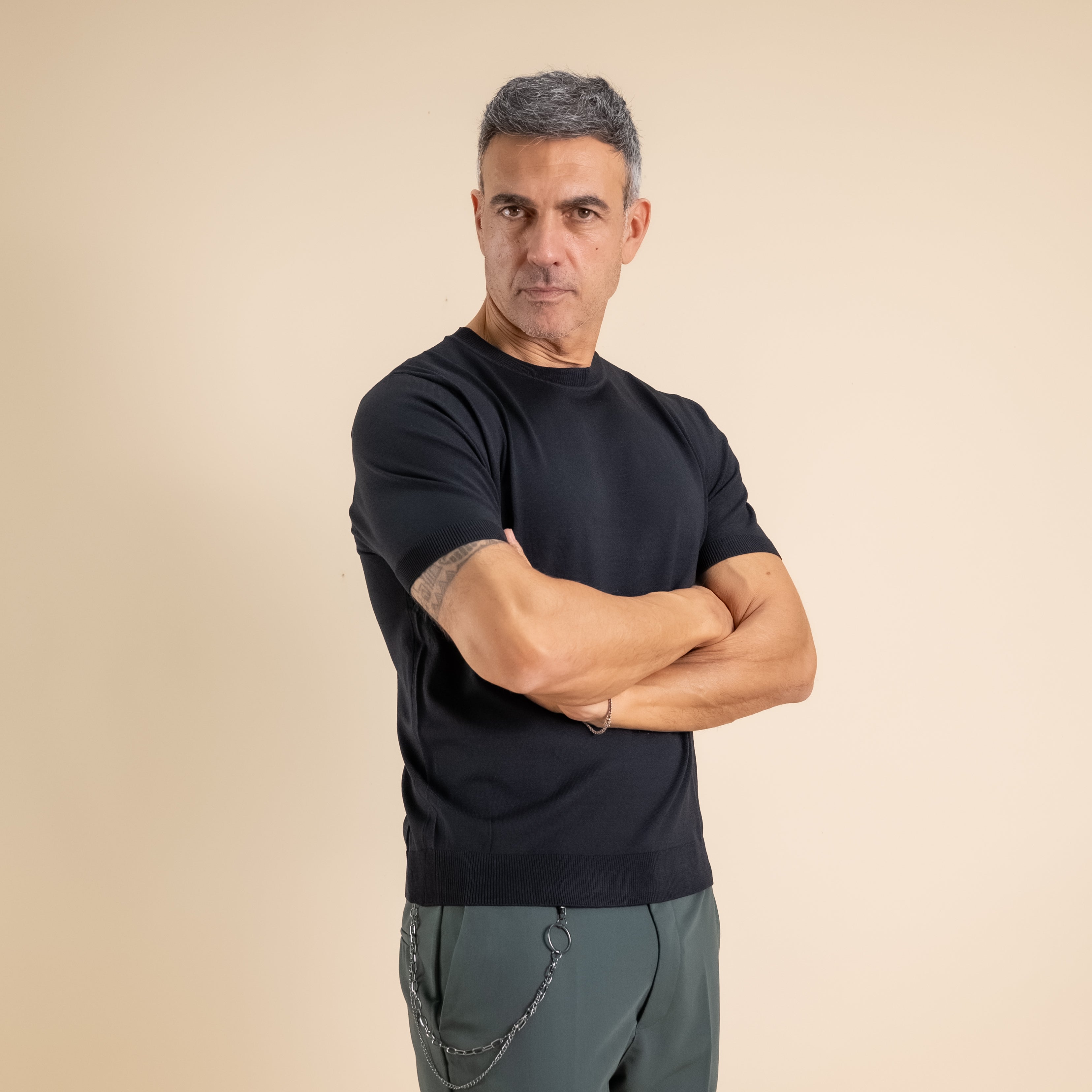 Camiseta de punto - Negra