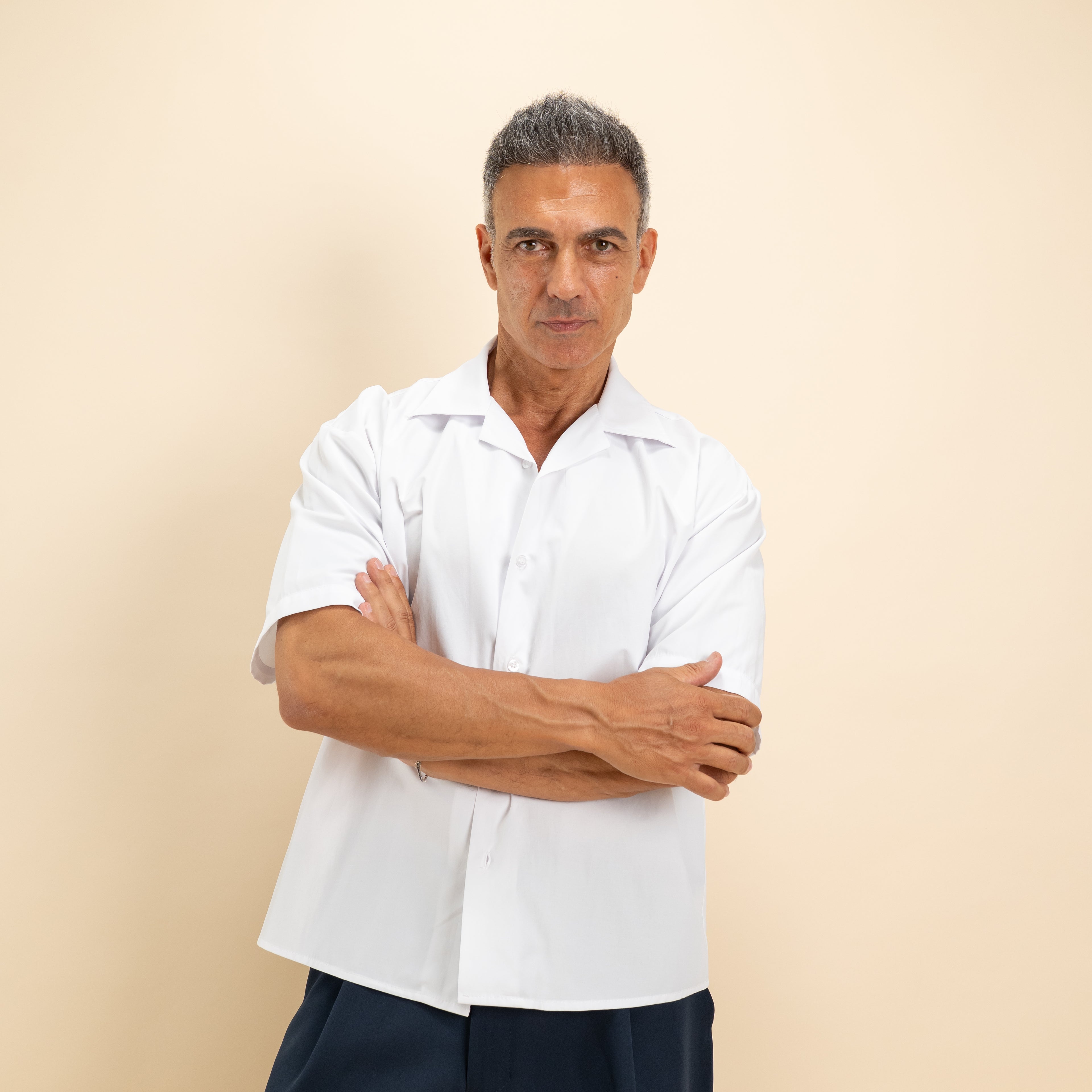 Camicia over colletto bowling - Bianco
