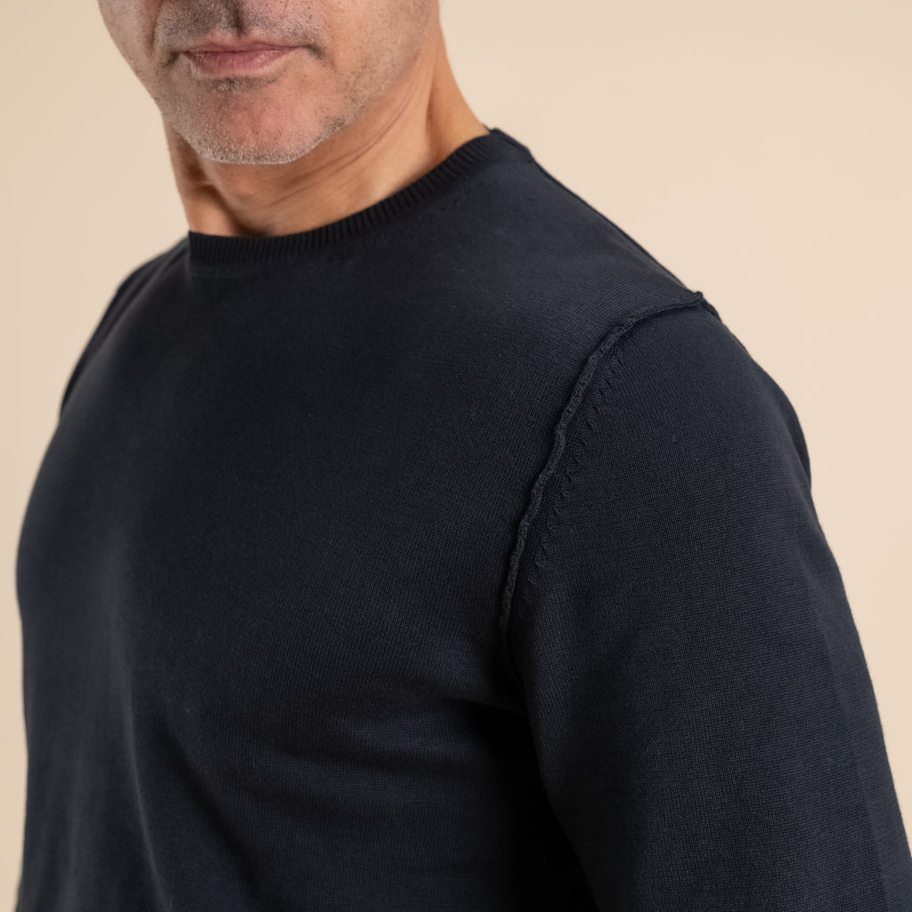 Maglia girocollo 100% cotone - Nero
