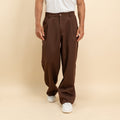 Pantalone palazzo con pinces fondo largo - Marrone
