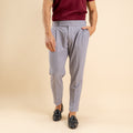 Pantalone con bustino e fibbia laterale - Grigio