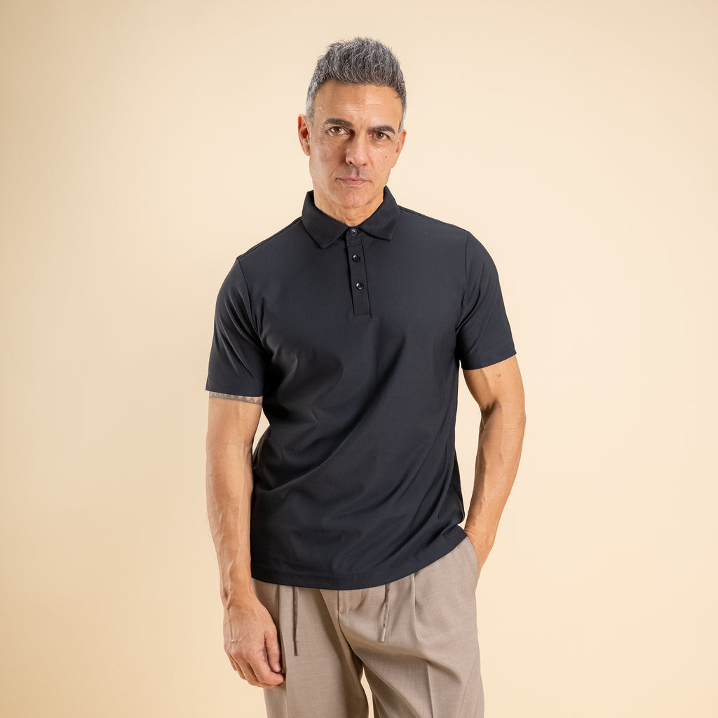 Polo effetto seta - Nero