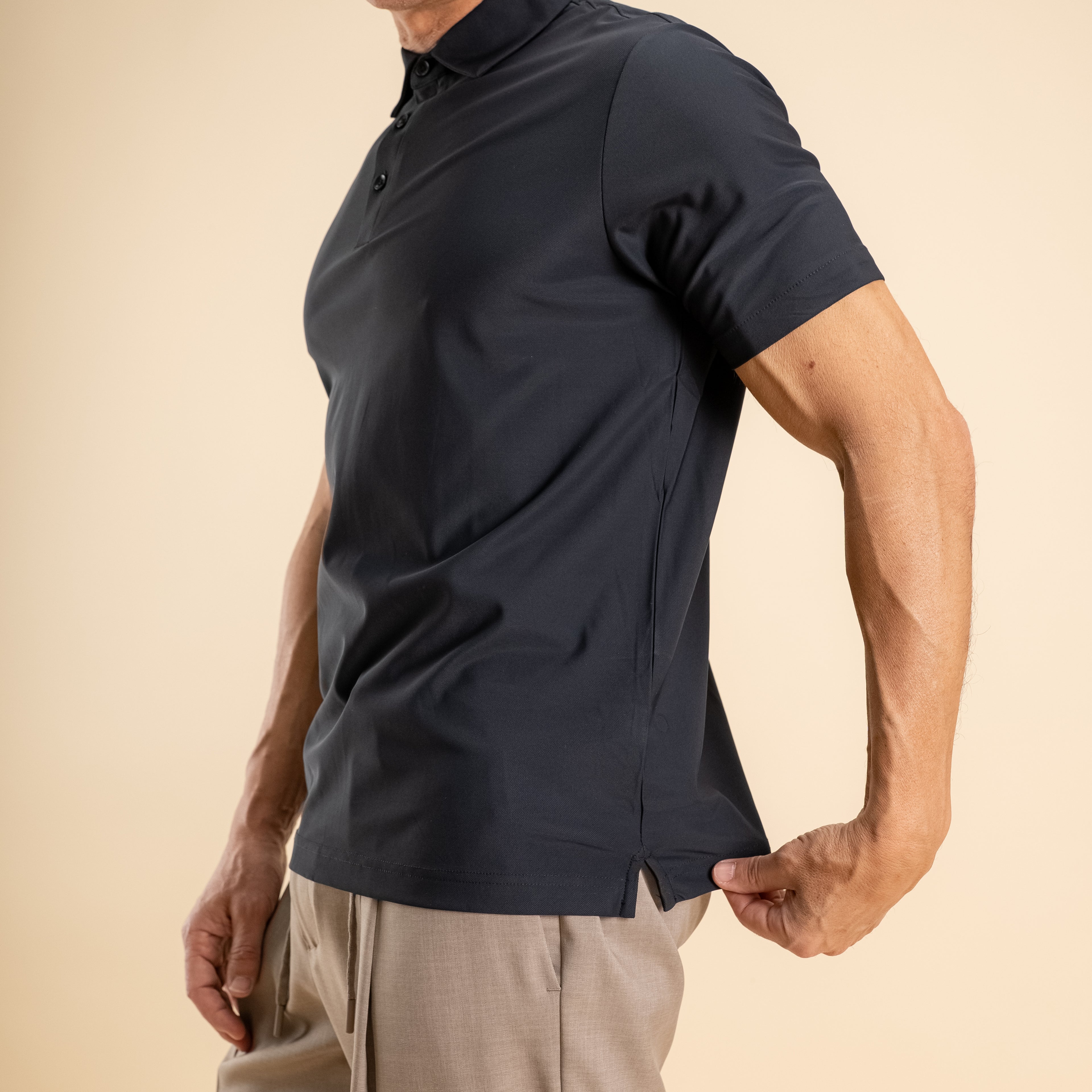 Polo effetto seta - Nero