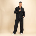 Coordinato camicione a zip - Nero