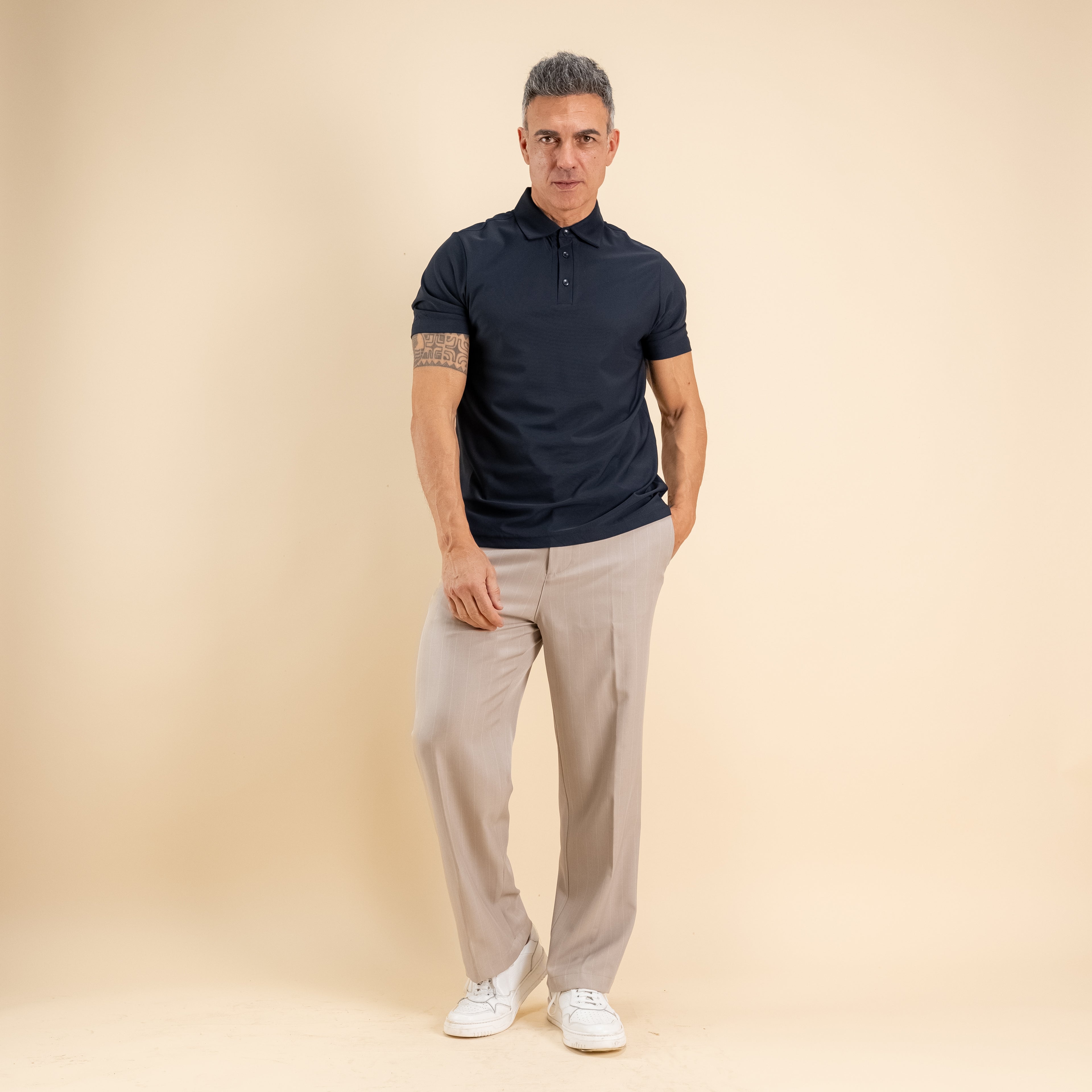Polo efecto seda - Azul