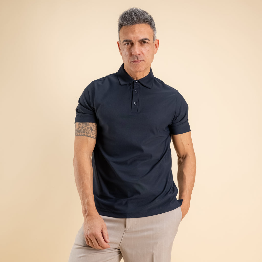 Polo effetto seta - Blu