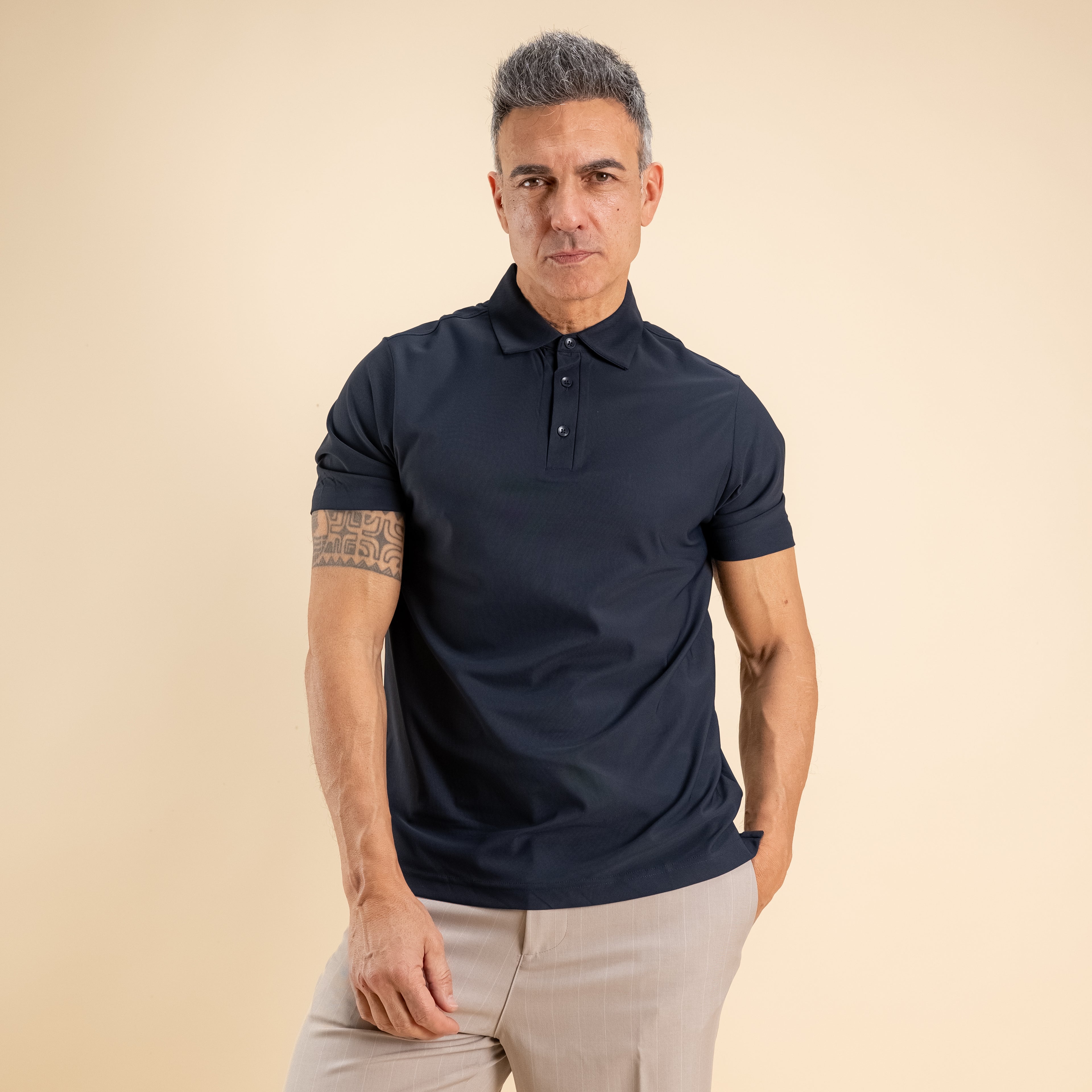 Polo efecto seda - Azul