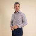 Camicia regular fit a righe strette - Moro