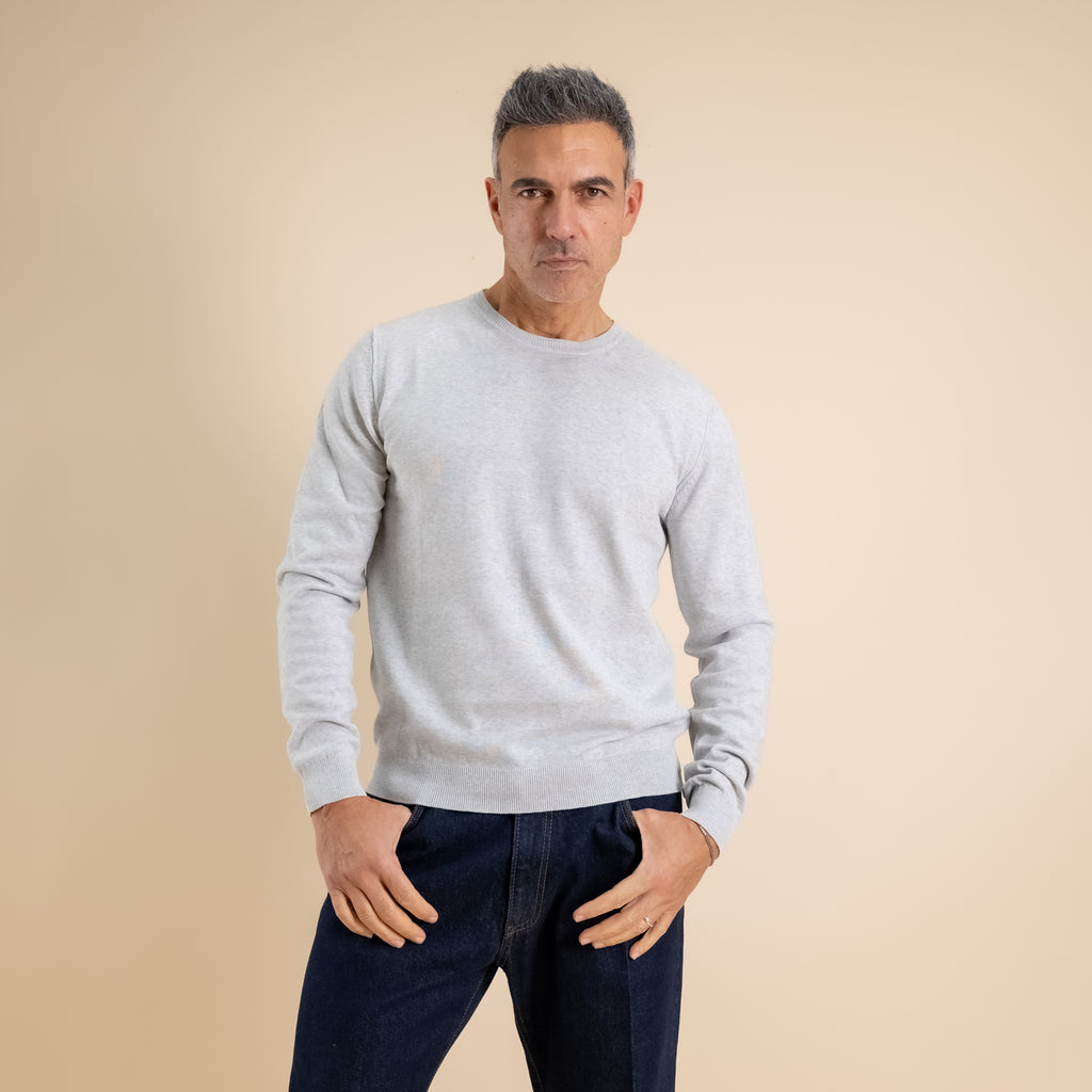 Maglia girocollo 100% cotone - Grigio
