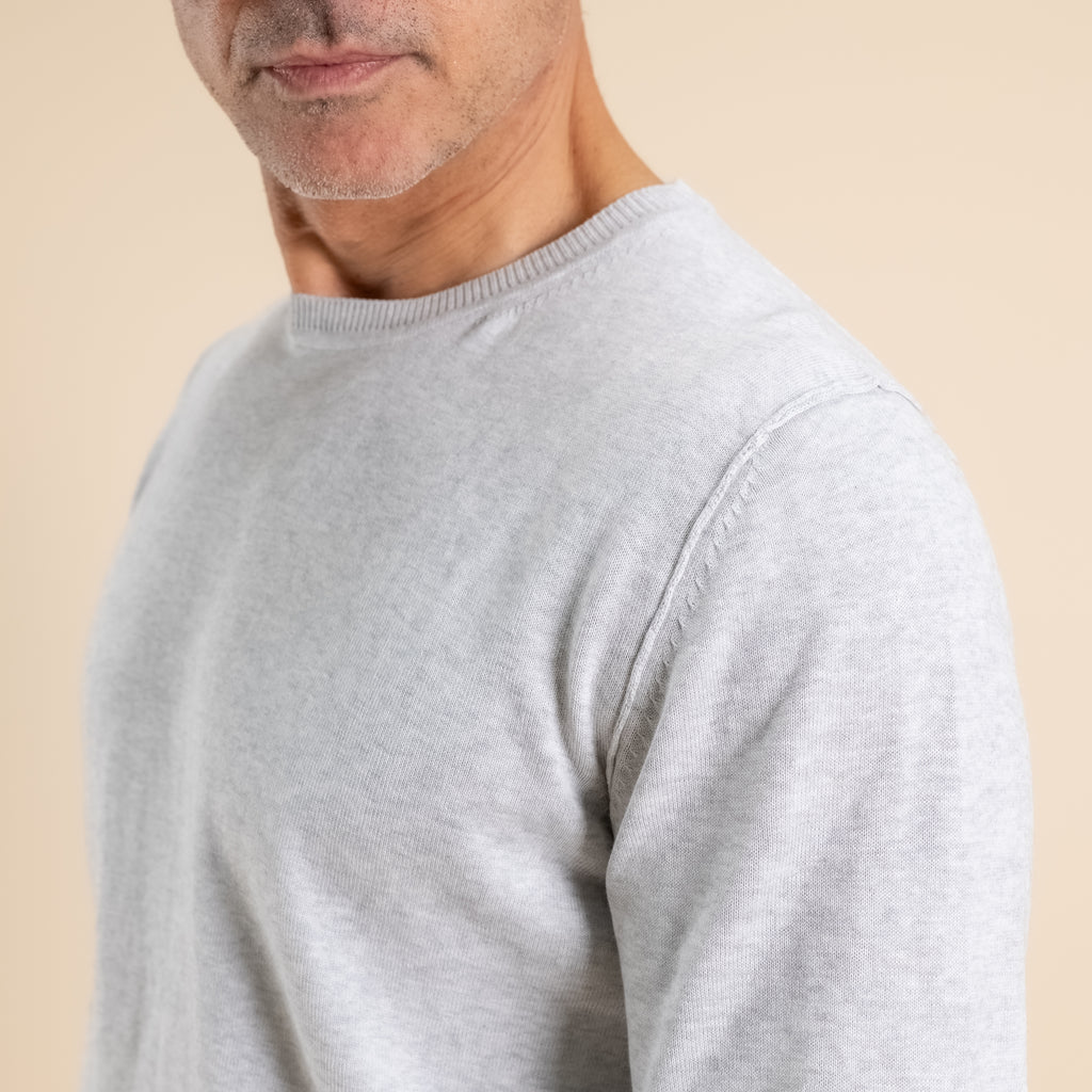 Maglia girocollo 100% cotone - Grigio