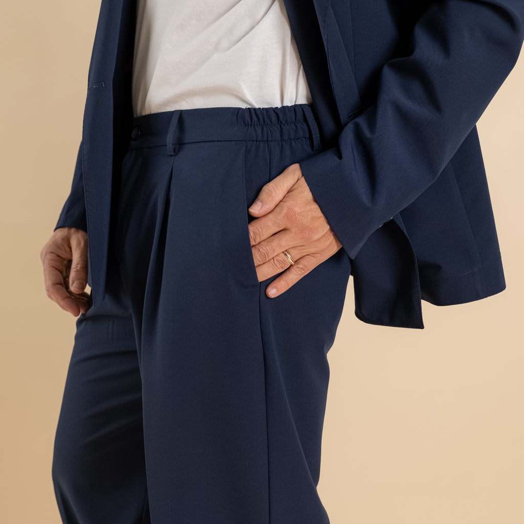 Abito doppiopetto oversize impunturato - Blu