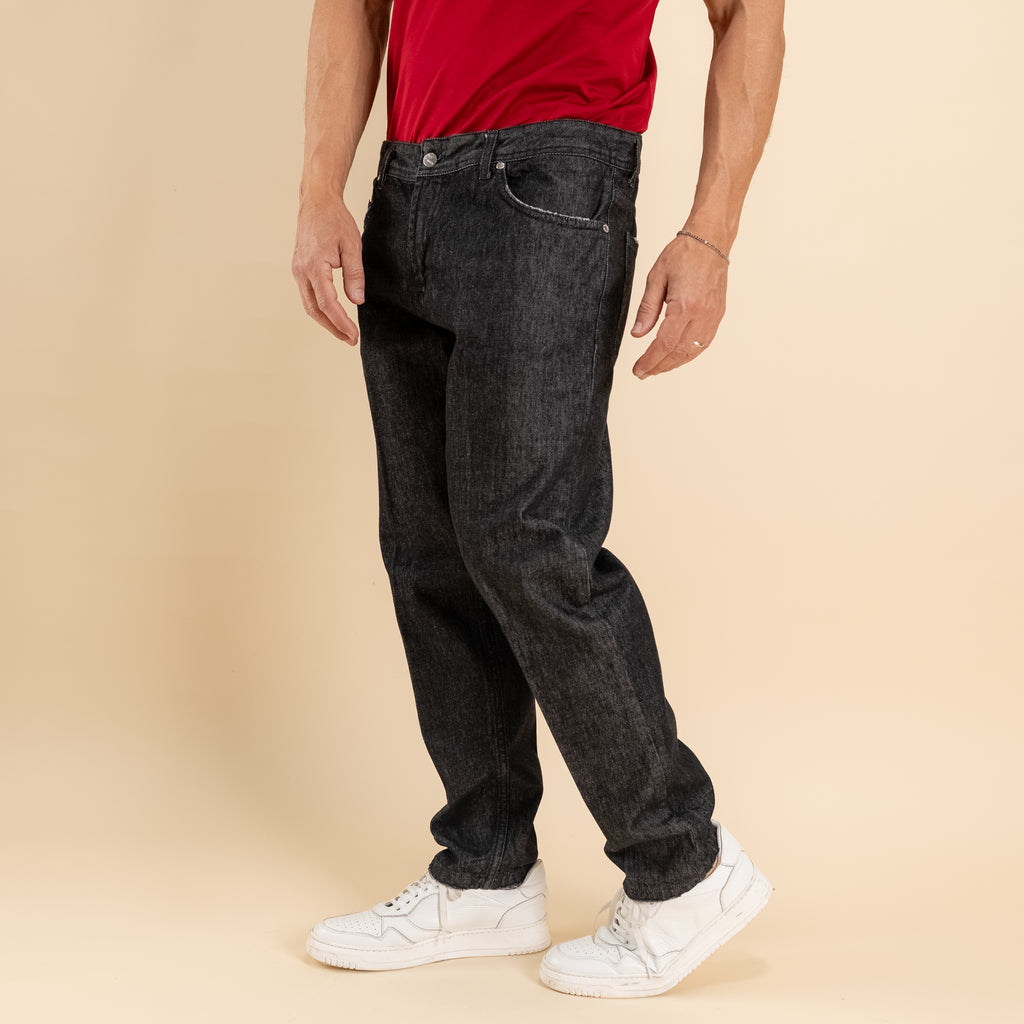 Jeans sartoriale raw cut - Nero