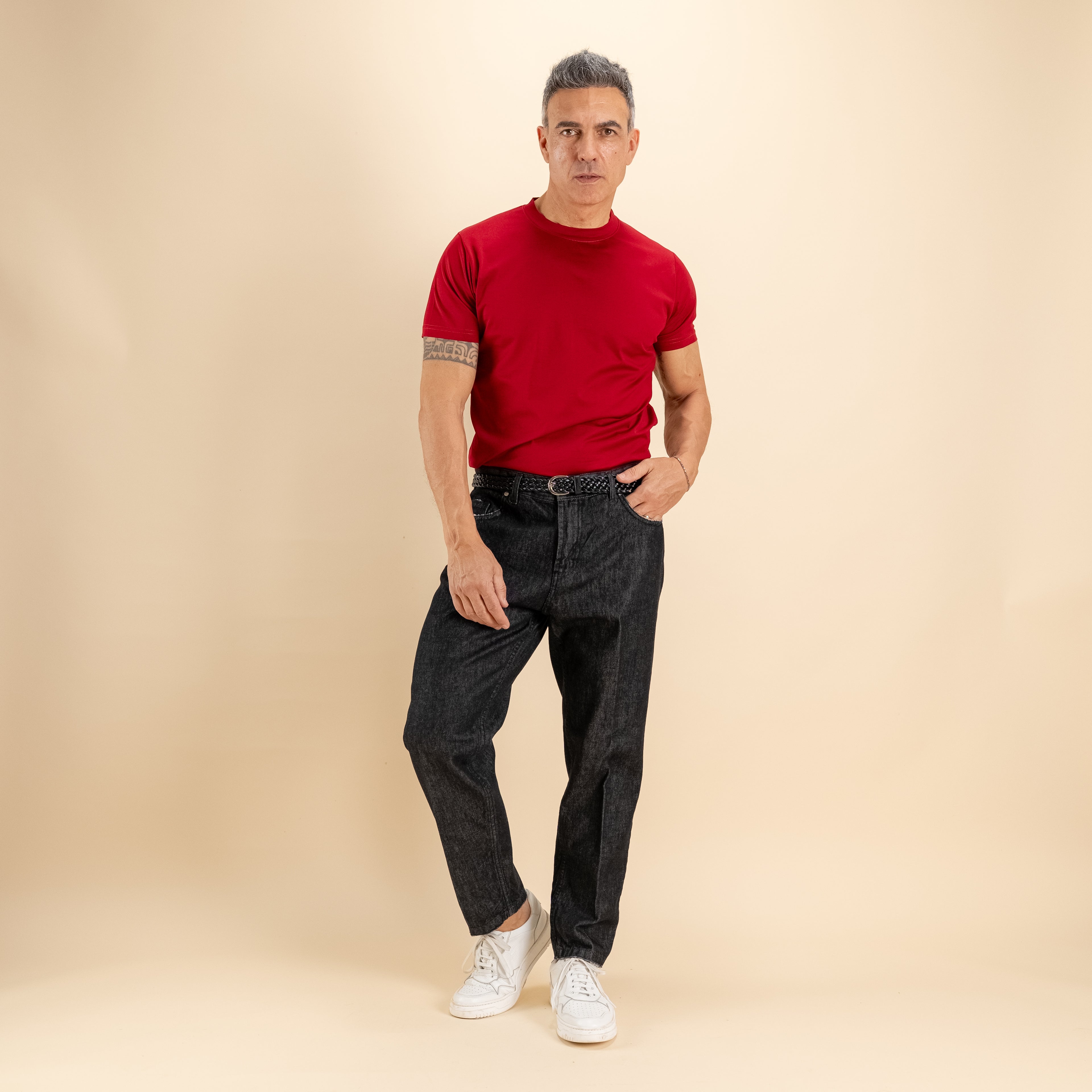 T-shirt in Filo di Scozia - Rosso