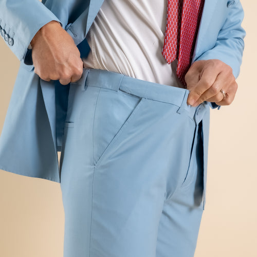 Traje cruzado y pantalón con pantalón - Azul claro
