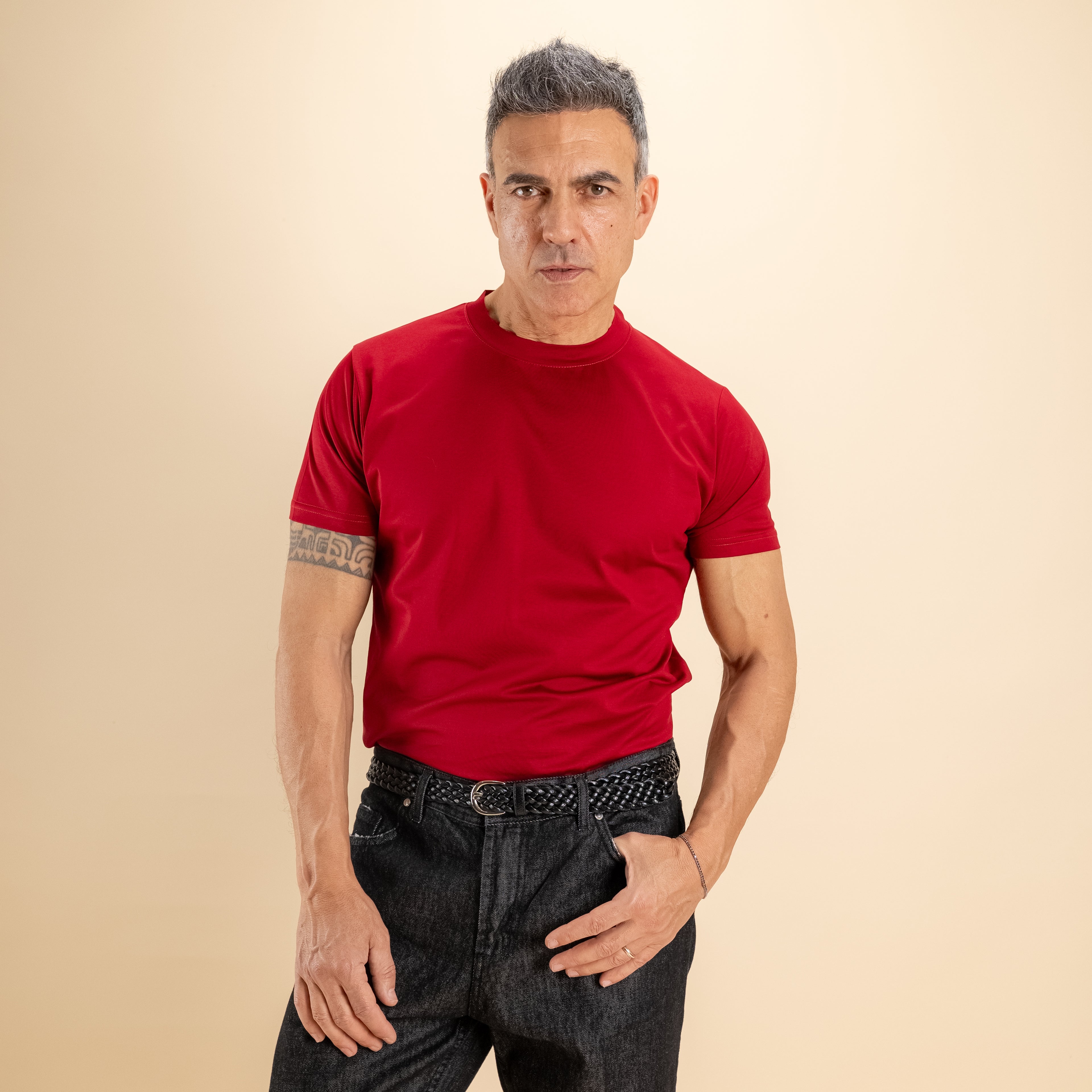 T-shirt in Filo di Scozia - Rosso