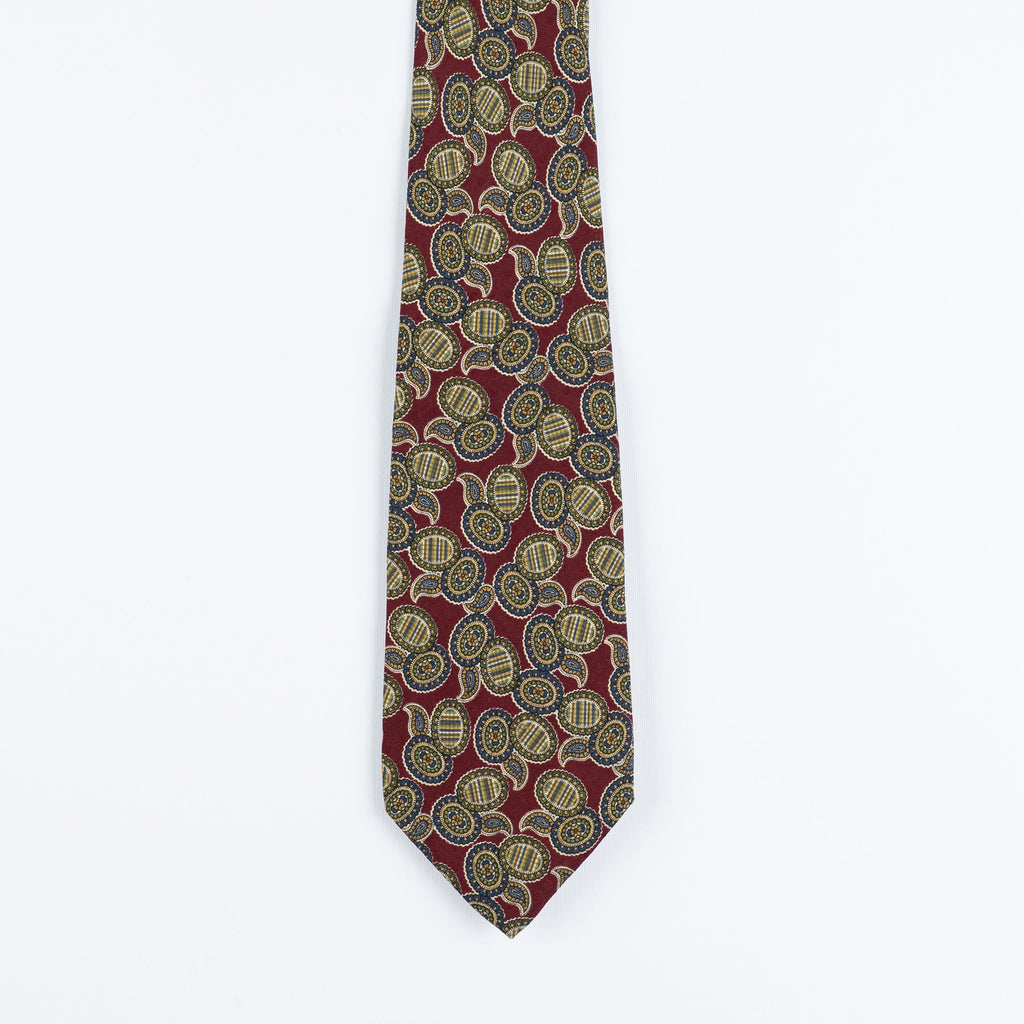 Cravatta fantasia Paisley Medallion 100% Seta - 10 cm