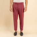 Pantalone gessato slim con chiusura laterale - Mosto