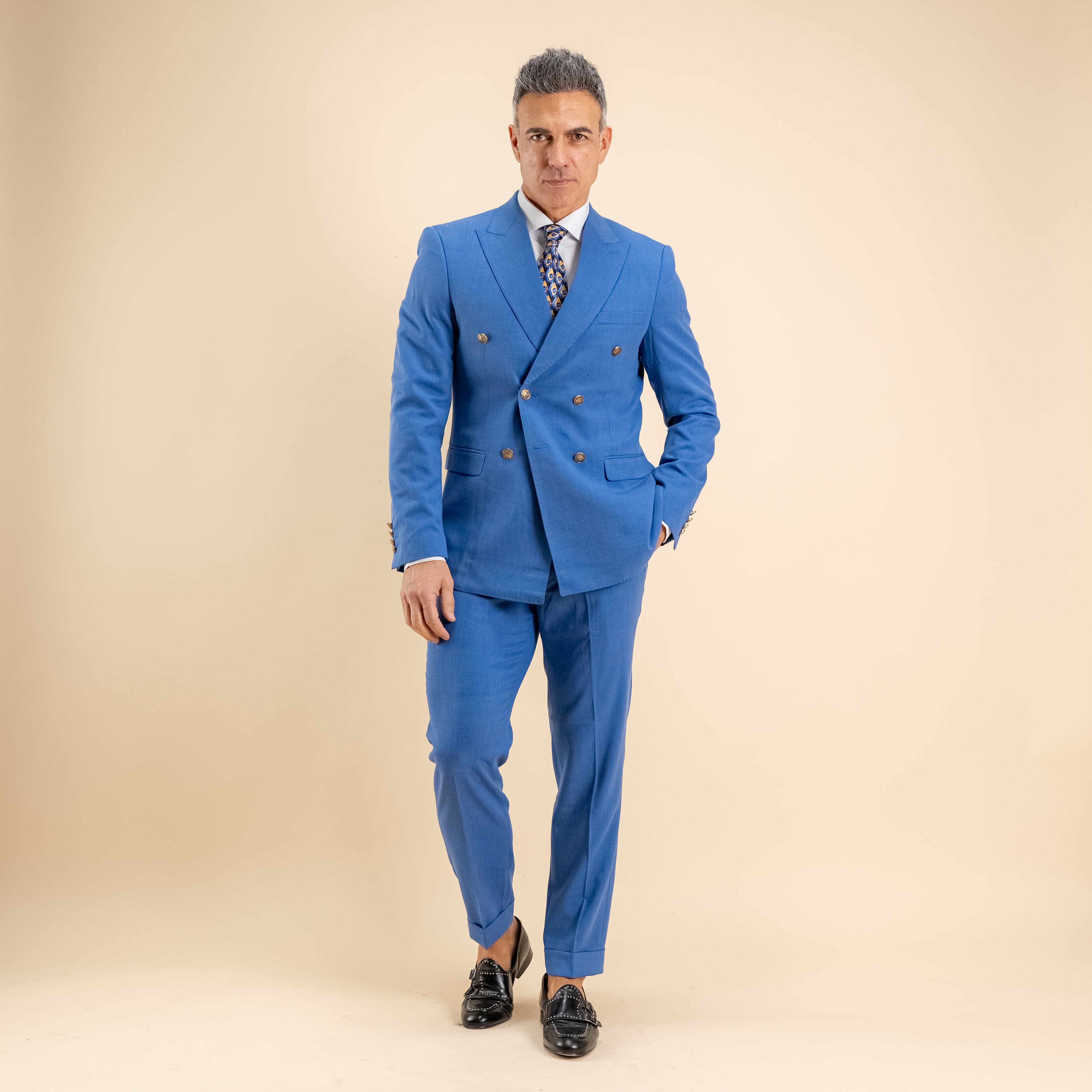 Abito doppio petto bottoni oro - Blu Jeans