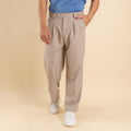 Pantalone balloon vita alta - Sabbia