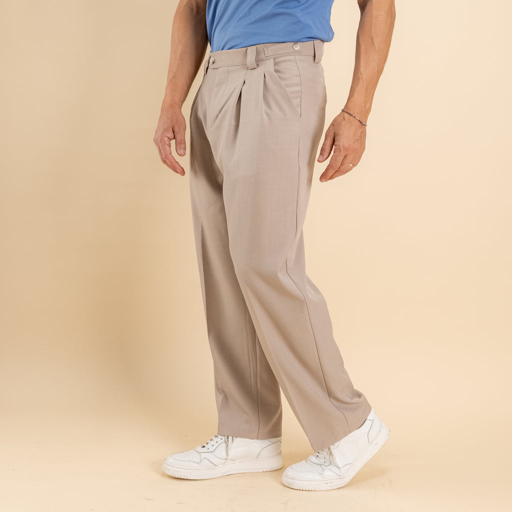 Pantalone balloon vita alta - Sabbia