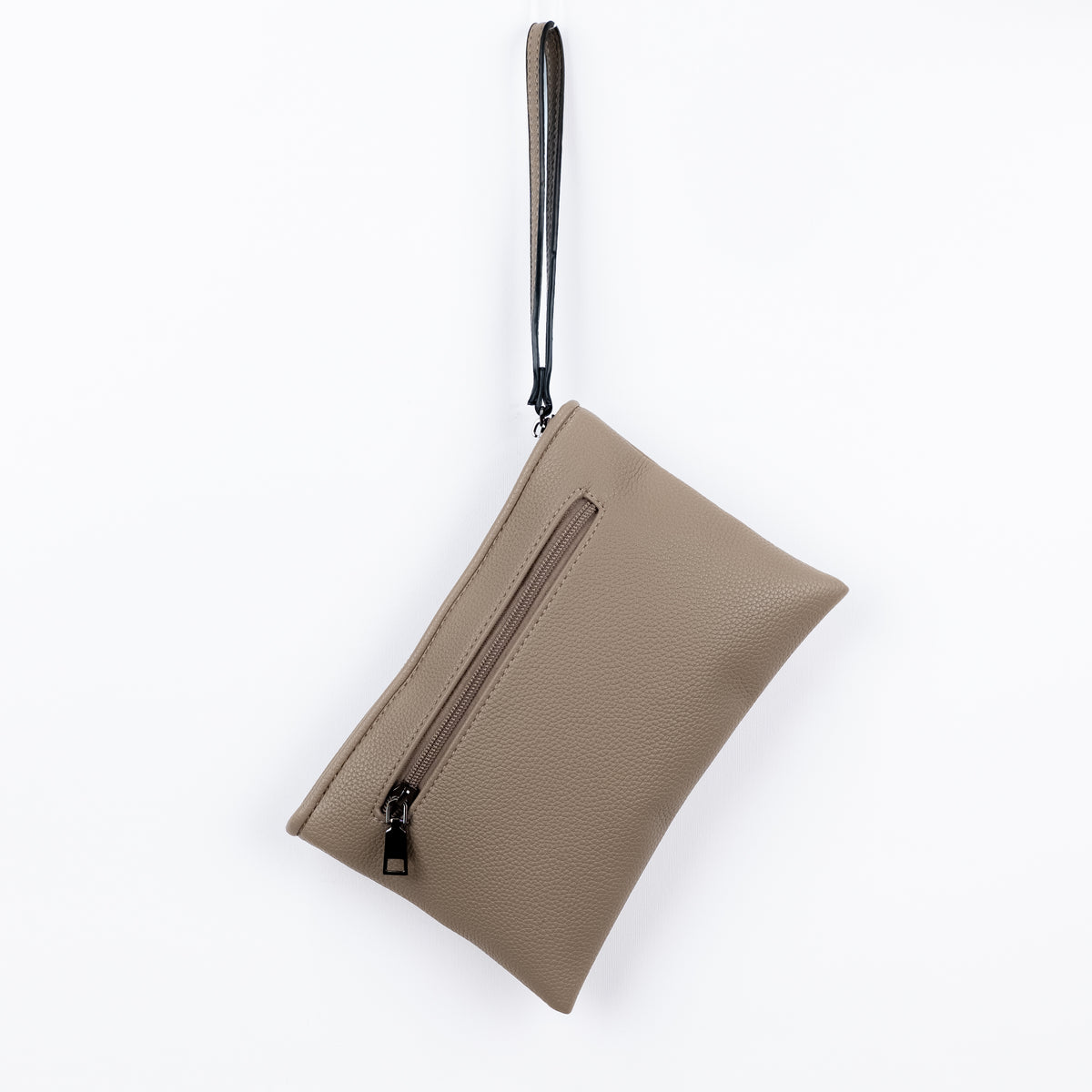 Hammered Clutch Bag - Beige
