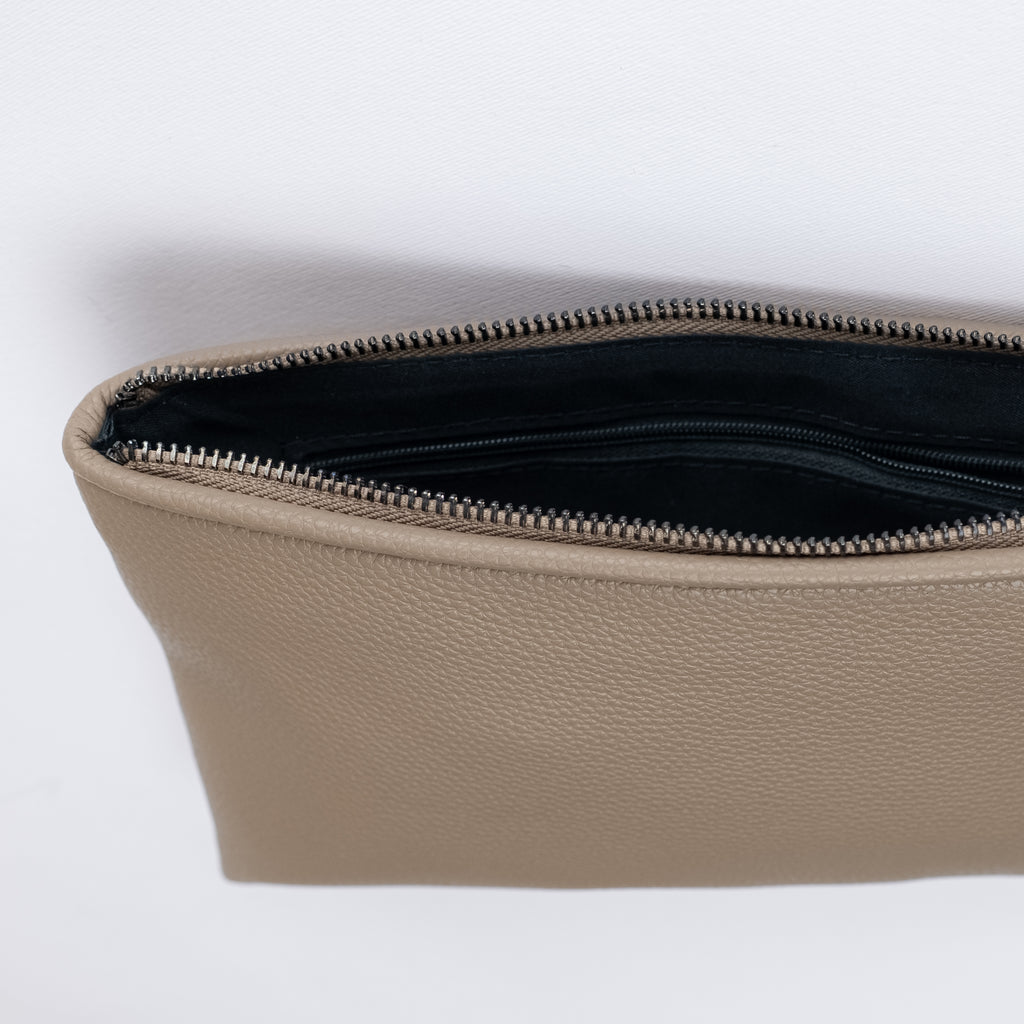 Hammered Clutch Bag - Beige