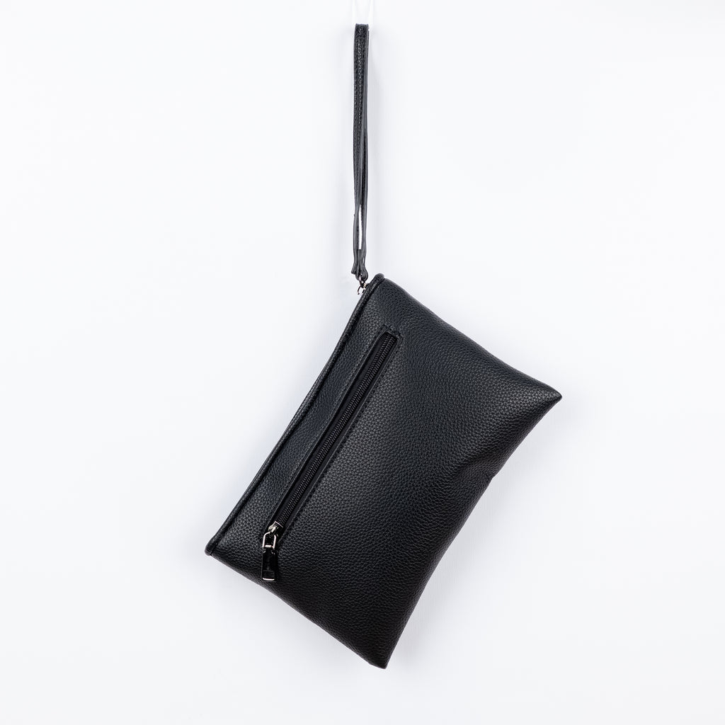 Hammered Clutch Bag - Black