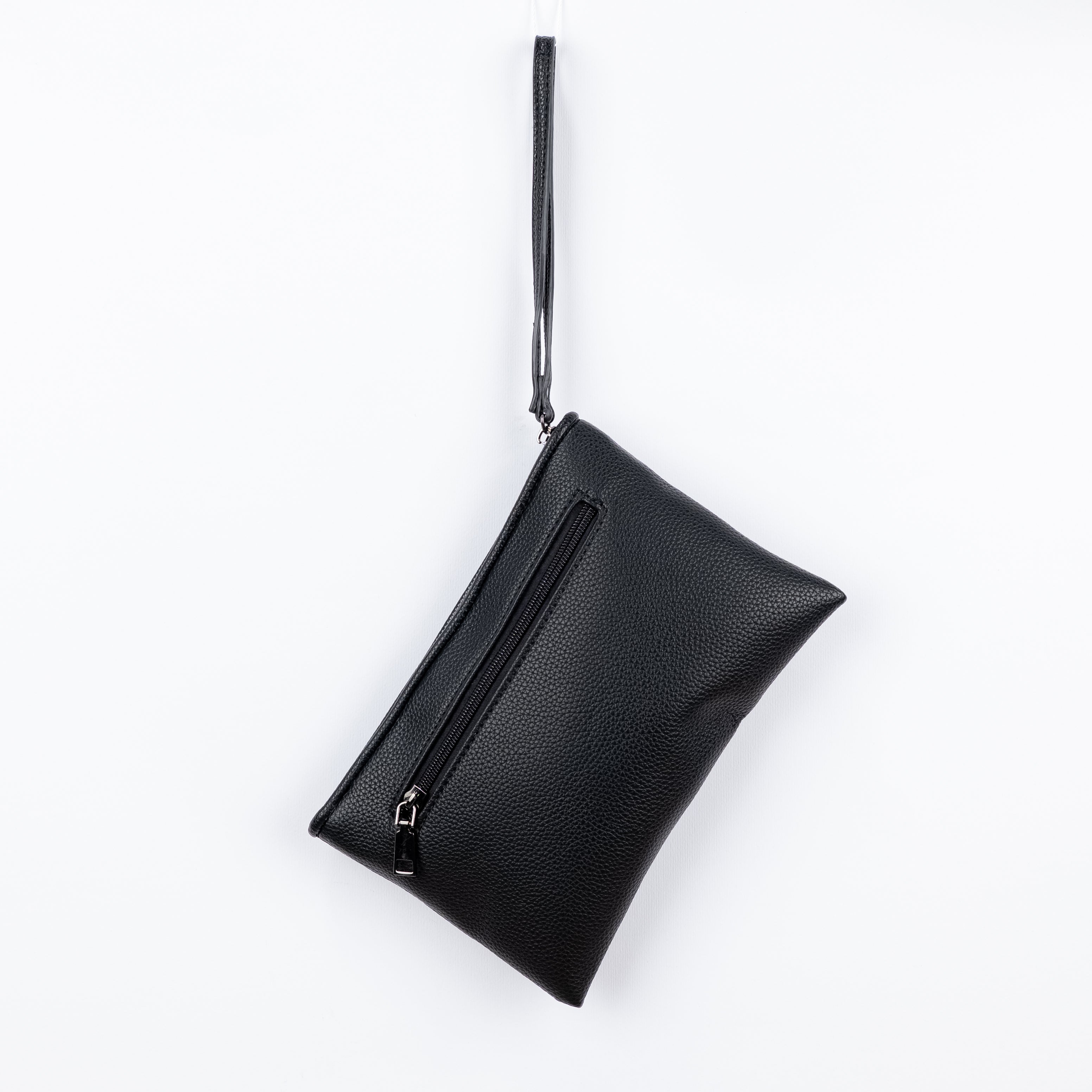 Hammered Clutch Bag - Black