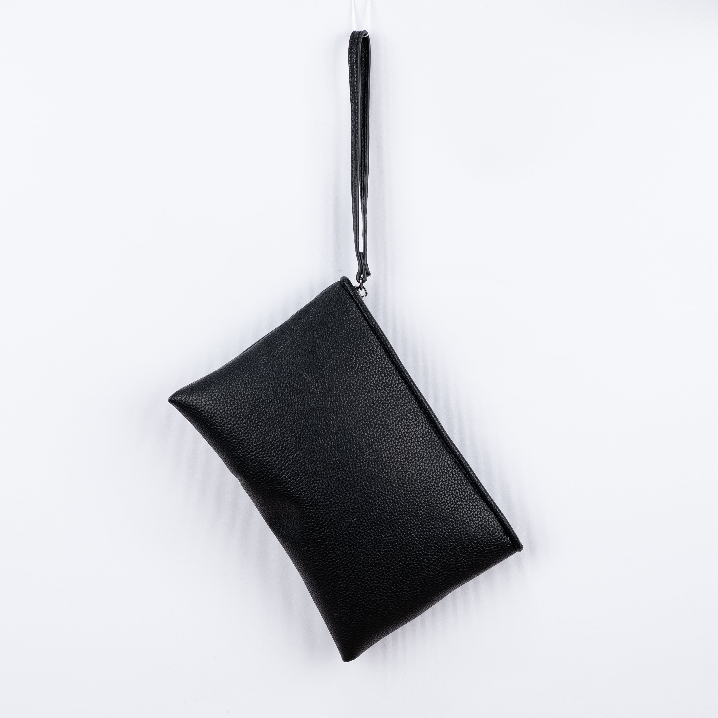 Hammered Clutch Bag - Black
