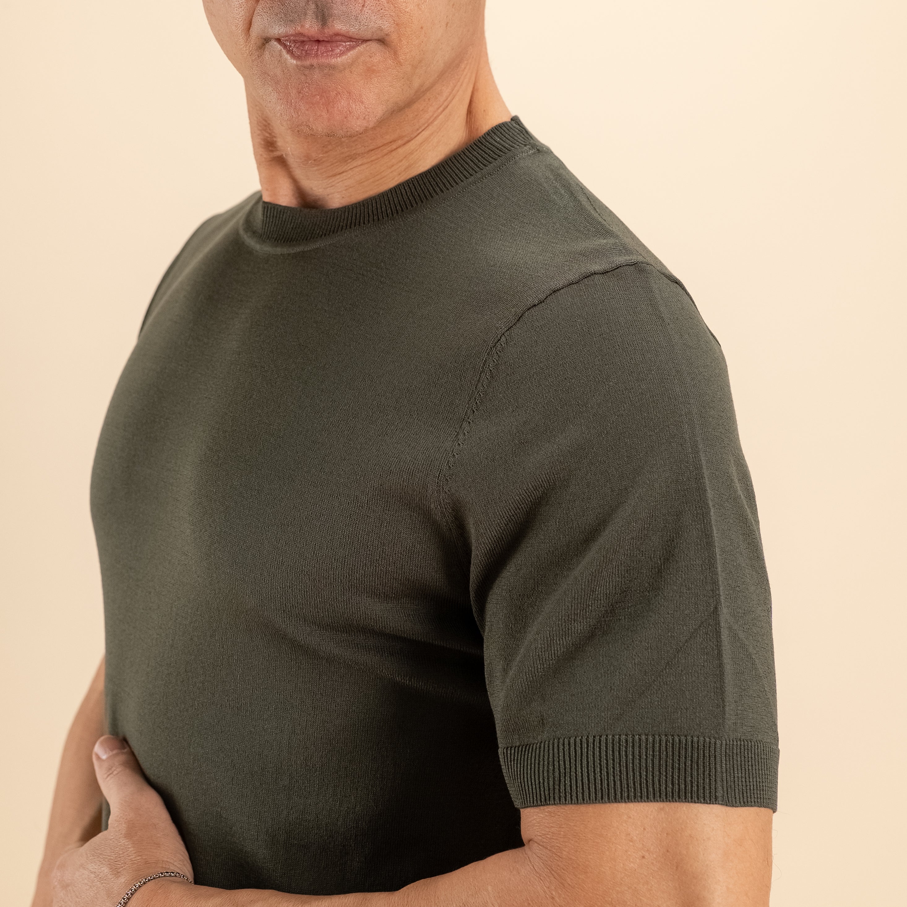 T-shirt in filo maglia - Militare