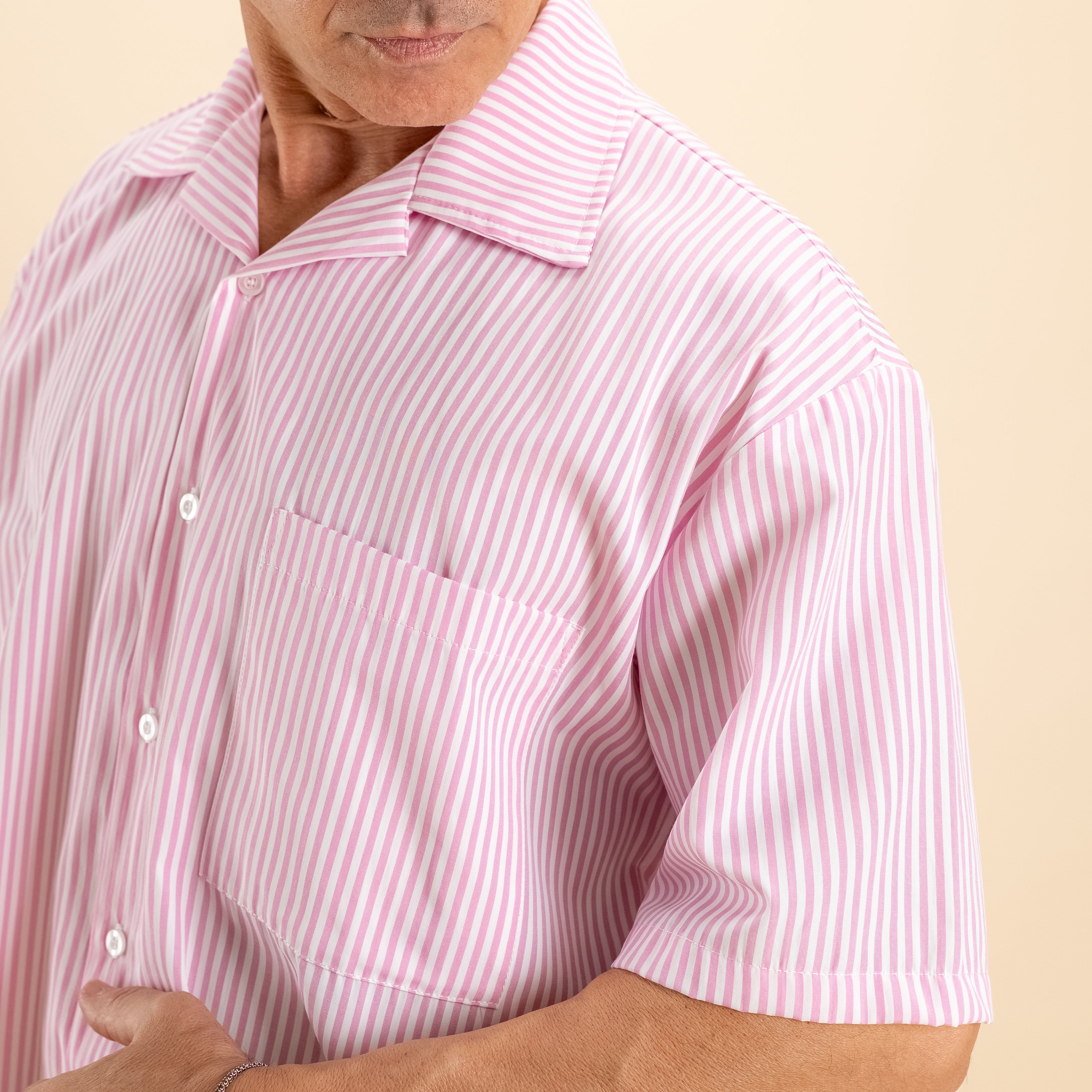 Camicia oversize a righe - Rosa