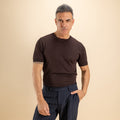 T-shirt in filo maglia - Moro