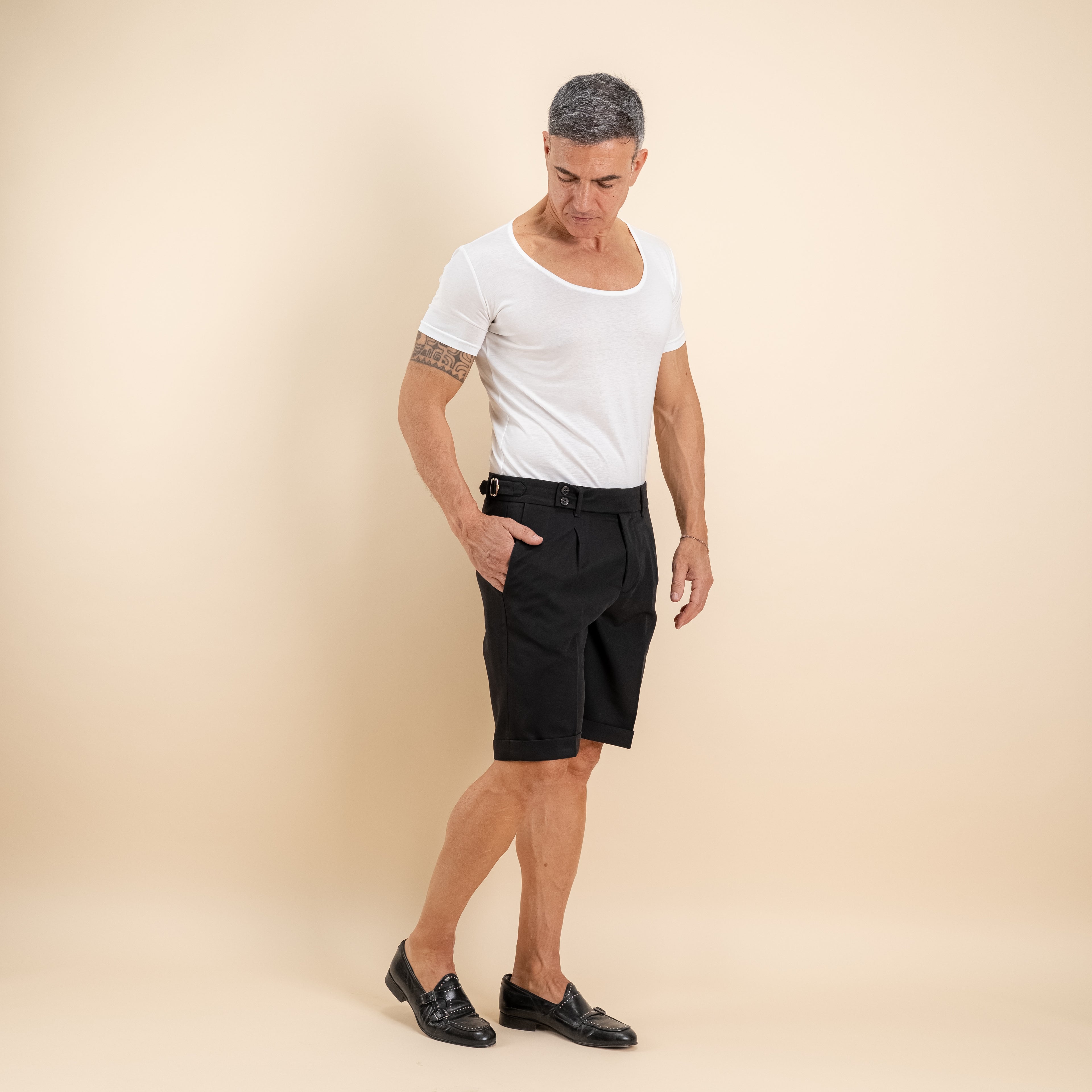 T-shirt effetto seta scollo a barca slim fit - Bianco