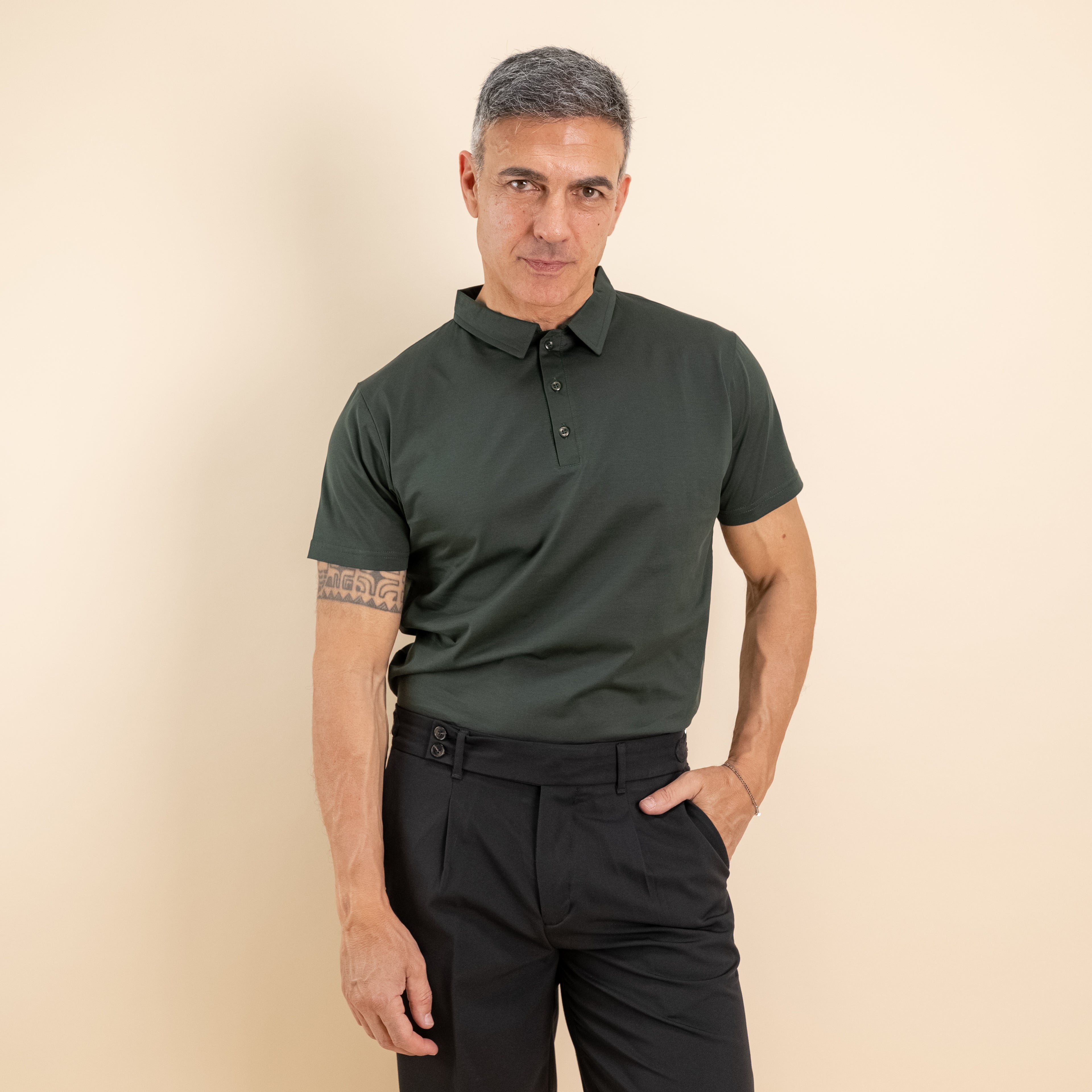 Polo in filo di scozia - Militare