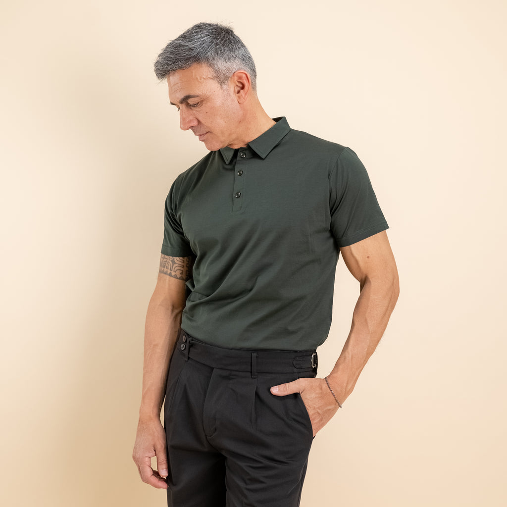 Polo in filo di scozia - Militare