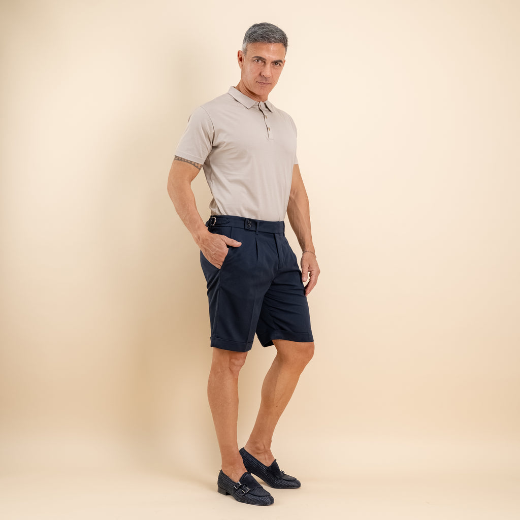 Pantaloncino con fibbia laterale - Blu