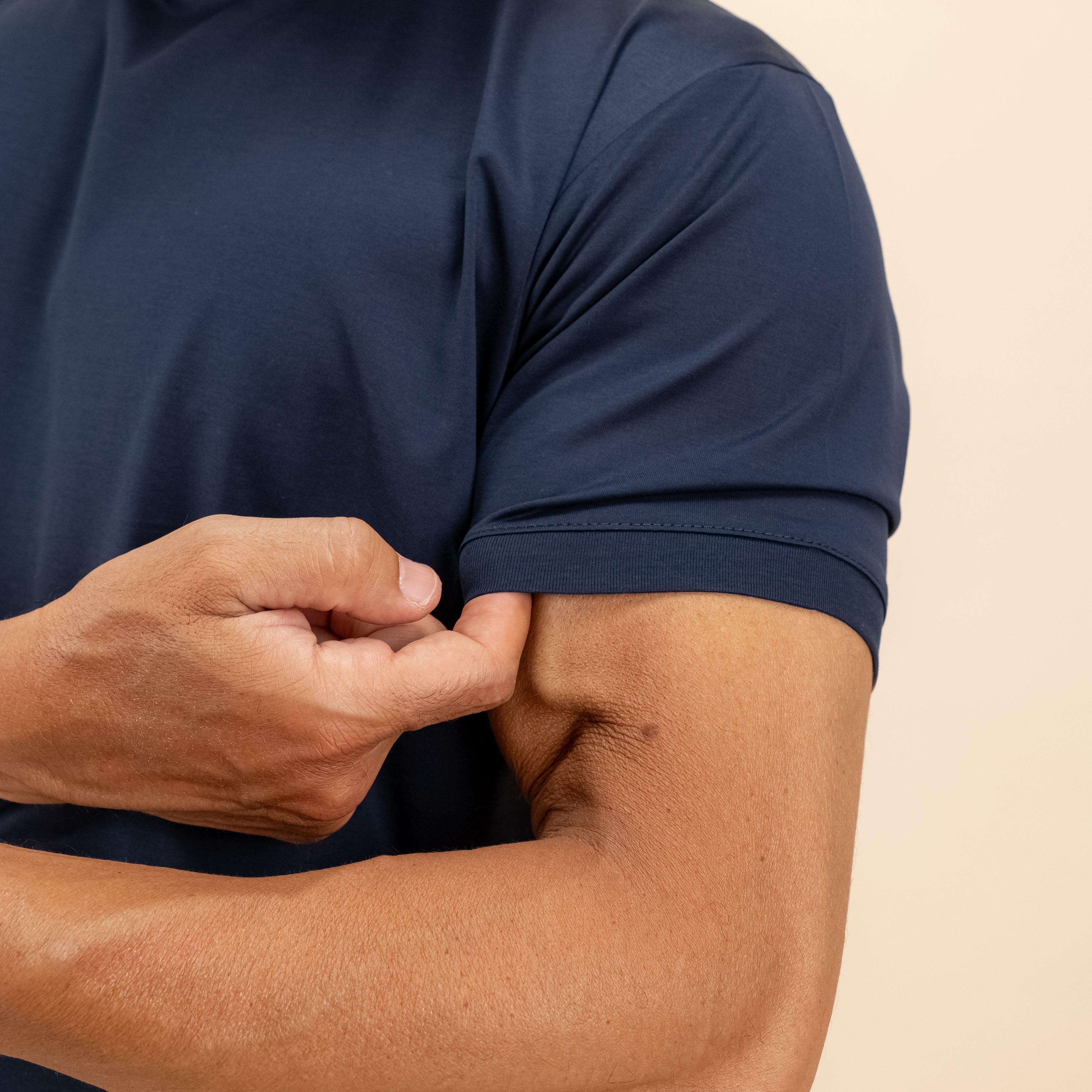 T-shirt in Filo di Scozia 2.0 con bordi a costina - Blu