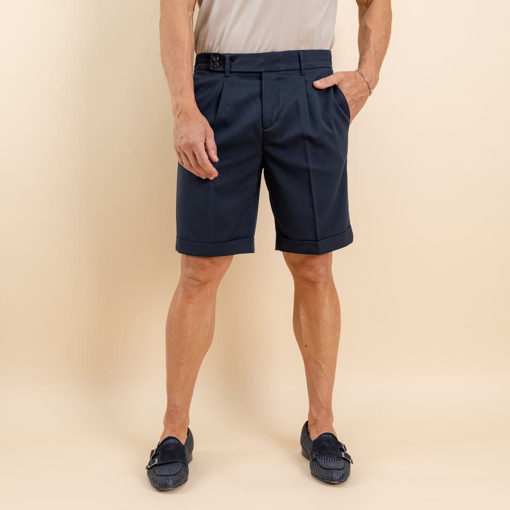 Pantaloncino con fibbia laterale - Blu