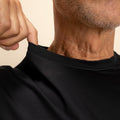 T-shirt in Filo di Scozia 2.0 con bordi a costina - Nero