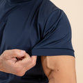 T-shirt in Filo di Scozia 2.0 con bordi a costina - Blu