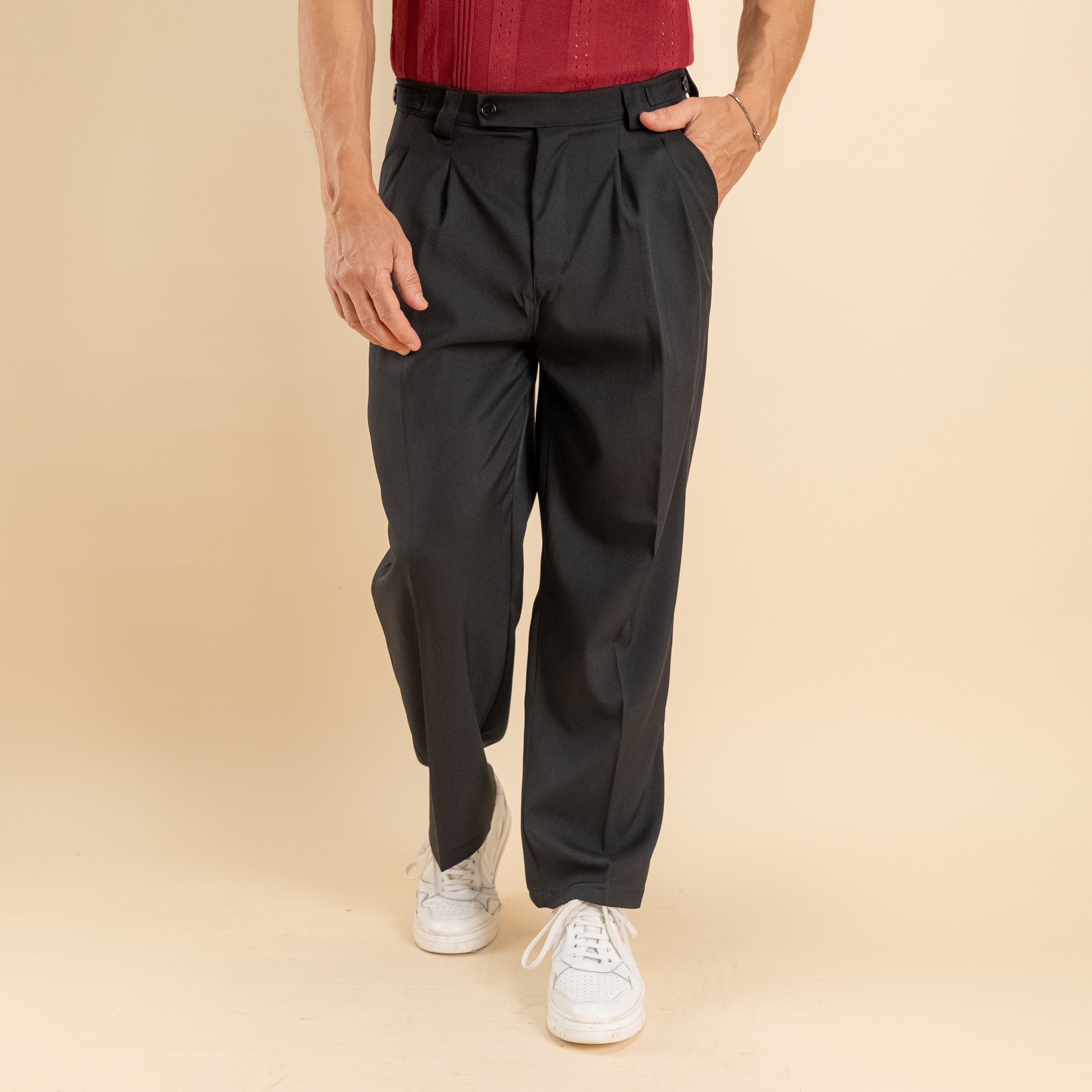 Pantalone balloon vita alta - Nero