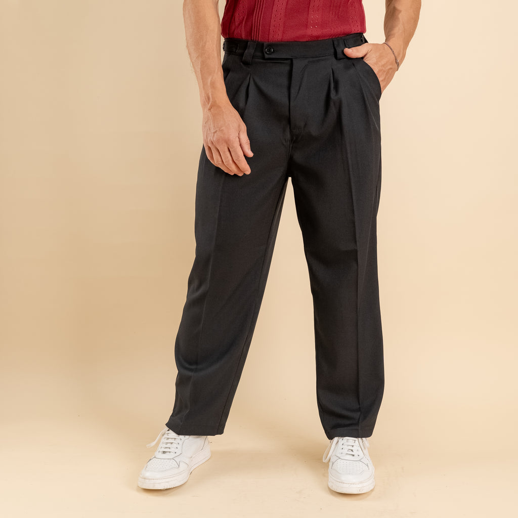 Pantalone balloon vita alta - Nero
