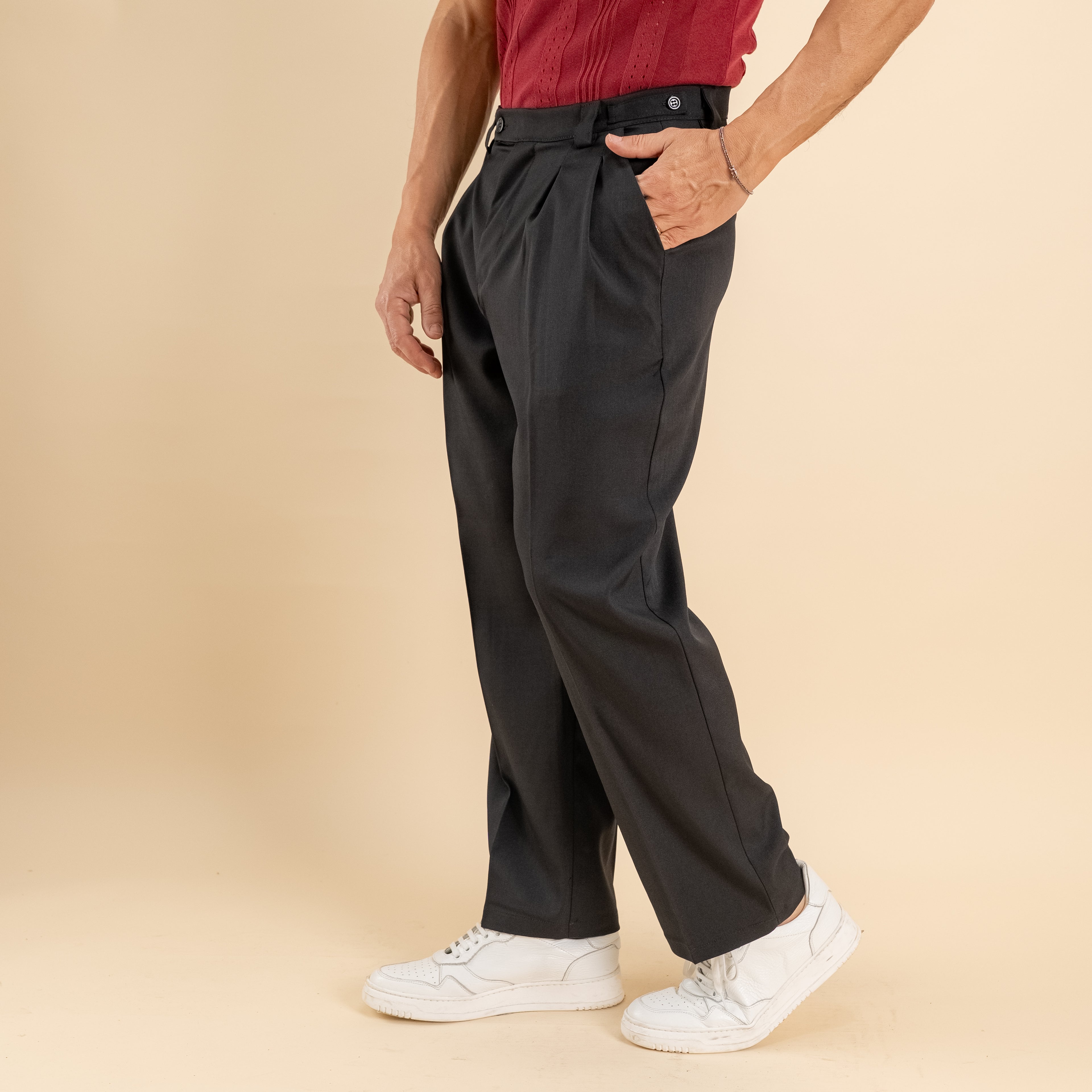 Pantalone balloon vita alta - Nero