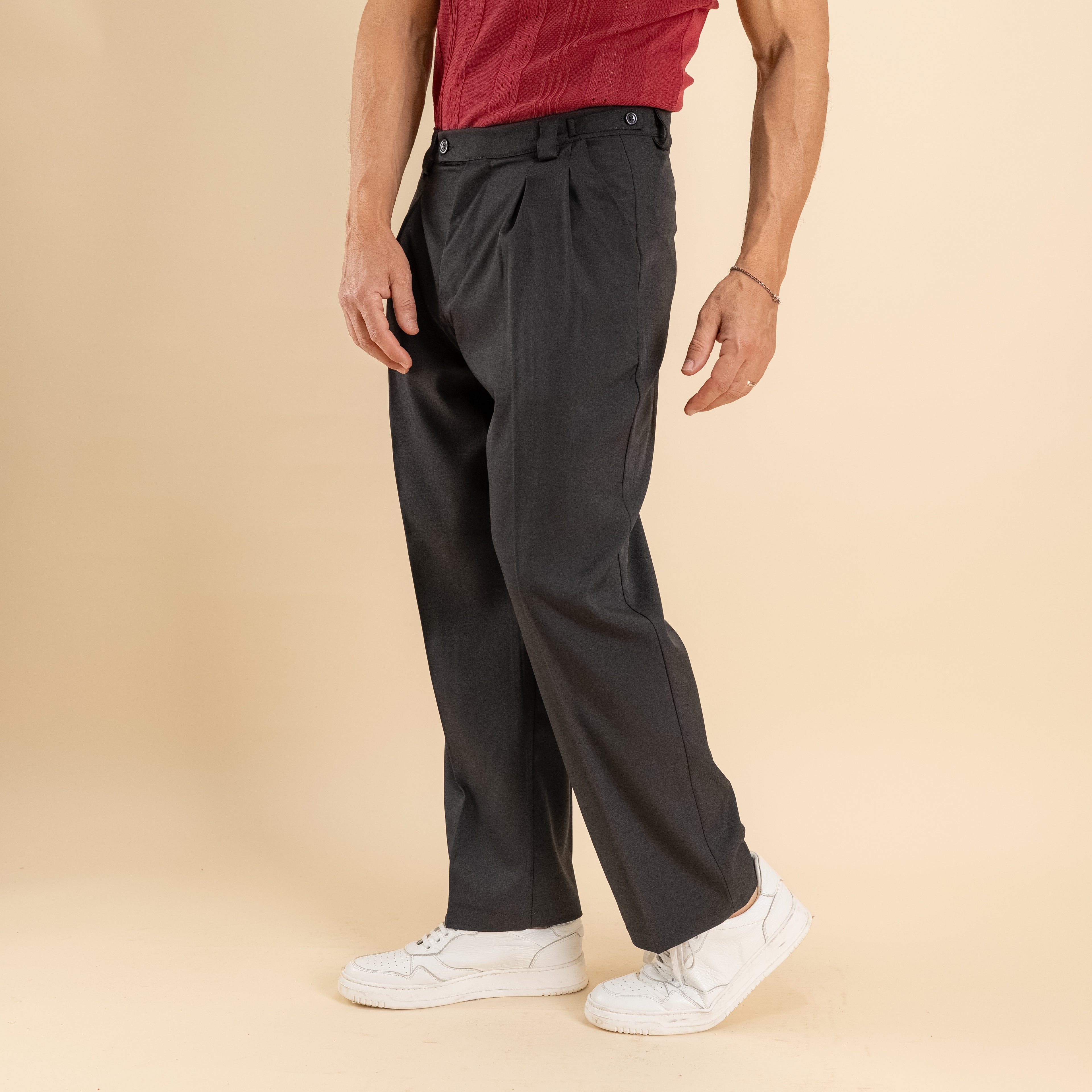 Pantalone balloon vita alta - Nero