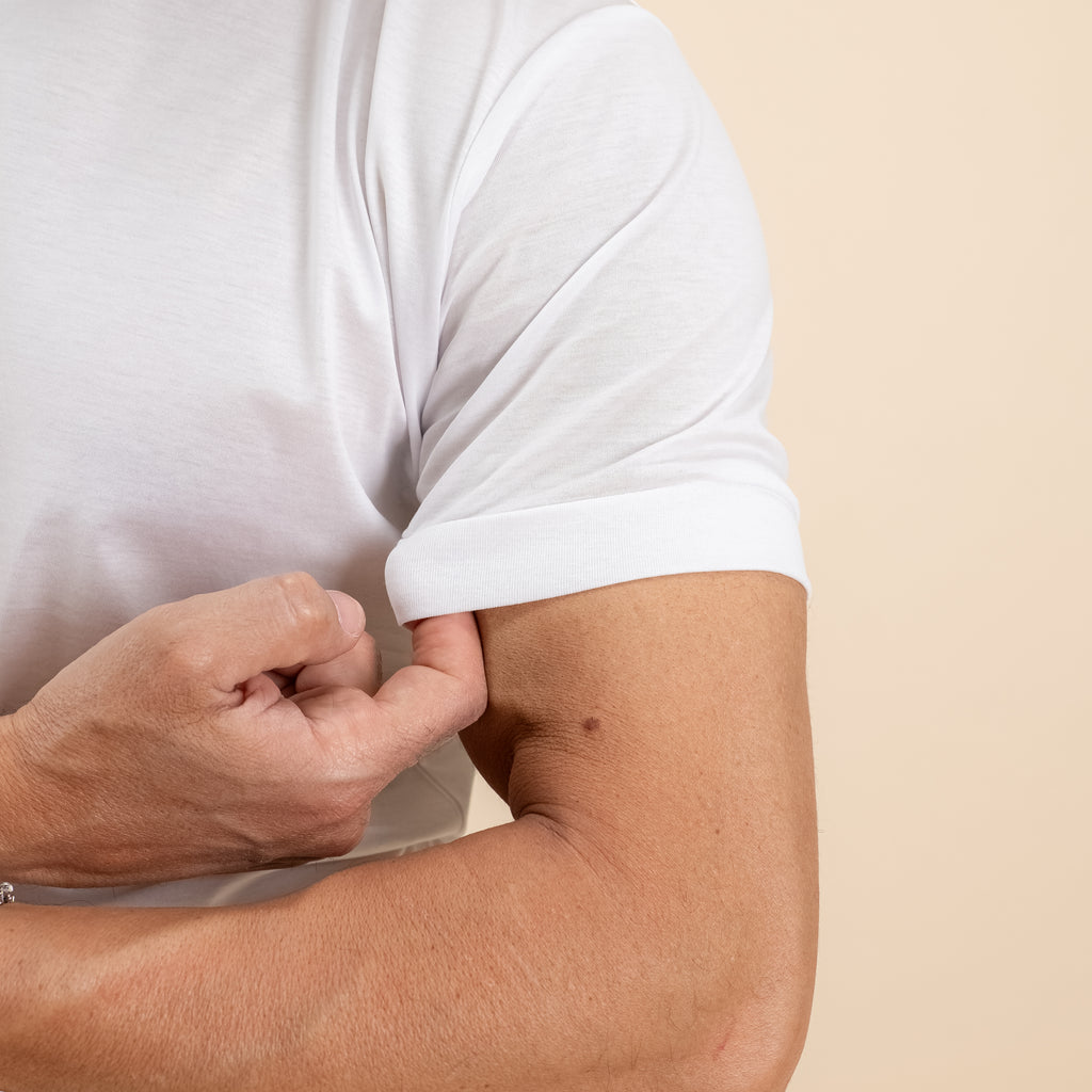T-shirt in Filo di Scozia 2.0 con bordi a costina - Bianco
